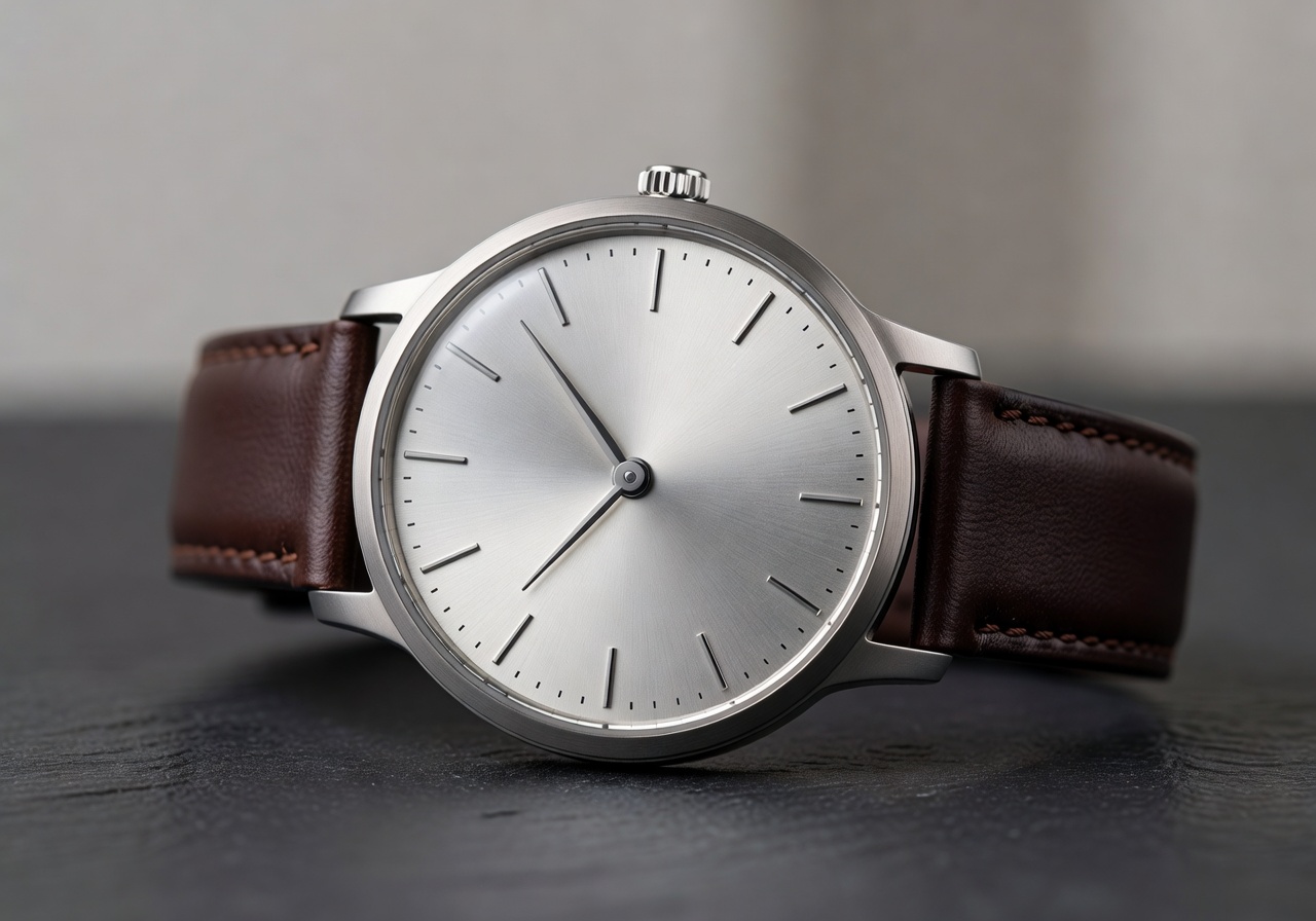 Aurora Classic Silver Face Watch