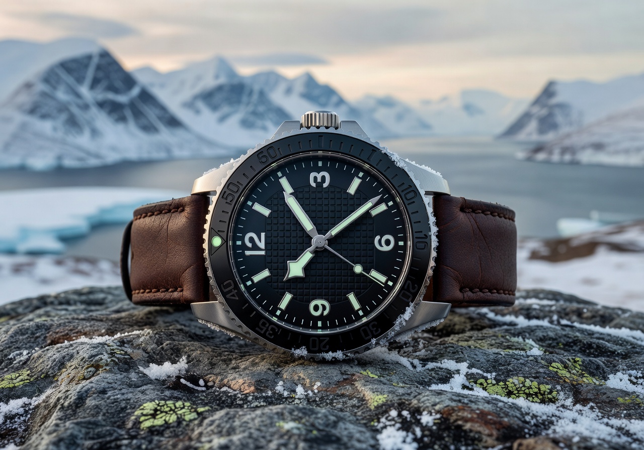 Svalbard Aviator Gold and Leather Watch